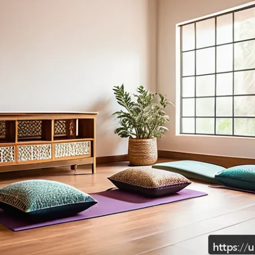 Home 17 요가강사로서 고객 충성도 높이기 - A serene yoga studio in Lahore with soft natural lighting and clean, minimalist décor, featuring a d...
